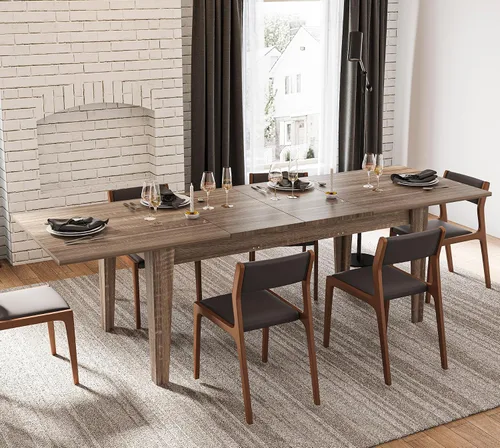Vista 25 de SSLine Mesa de comedor rectangular extensible de 35 a 118 pulgadas, mesa de reuniones de conferencias súper larga para 6, 8, 12 personas, mesas