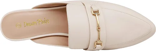 Vista 4 de DREAM PAIRS Mocasines planos con hebilla y punta puntiaguda sin espalda sin cordones para mujer