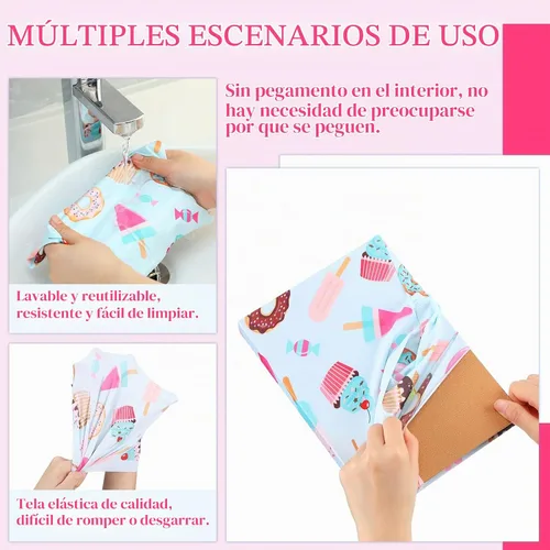 Vista 5 de Yexiya - Paquete de 6 fundas elásticas para libros, libro de texto
