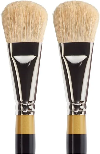 Vista 6 de KINGART Premium Original Gold 9270-1 - Cepillo ovalado para artista, pelo sintético suave, mango corto, para acrílico, acuarela y pintura al óleo