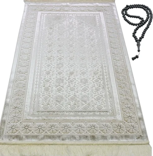 Vista 11 de Modefa Alfombra de Oración de Terciopelo – Alfombra Turca de Felpa Suave Janamaz Sajada Carpet para Hombres y Mujeres - Tapete de Oración Liso