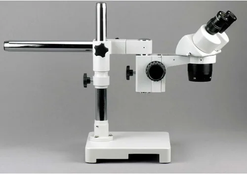 Vista 2 de AmScope Microscopio estéreo binocular SW-3B13, oculares WH10x, aumento 10X y 30X, objetivo 1X/3X, soporte de brazo único