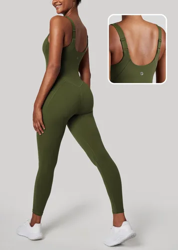 Vista 2 de IUGA Enterizo de una pieza para mujer, con control de abdomen, atlético, overol de entrenamiento ajustado con sujetadores integrados