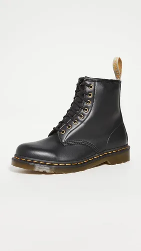 Vista 2 de Dr. Martens Botas de moda veganas 1460 para hombre, Amarillo, rojo