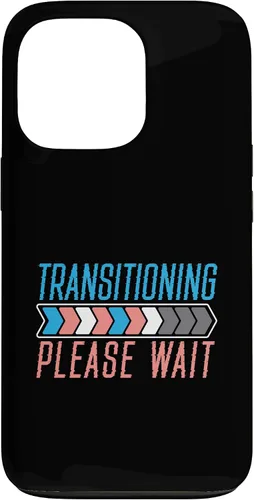 Vista 10 de Funda transgénero LGBTQ para iPhone 16 Transitioning Please Wait Rainbow Pride