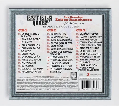 Vista 2 de TESOROS DE COLECCION: 45 ANIVERSARIO - SUS GRANDES EXITOS RANCHEROS (3 CD'S)