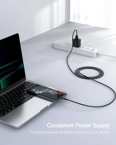 Vista 7 de Superer Cargador de CA USB C de 5 pies para Samsung Galaxy A03S A02s A01 SM-A025 SM-A037 SM-S134 USB C Adaptador de carga rápida Cable