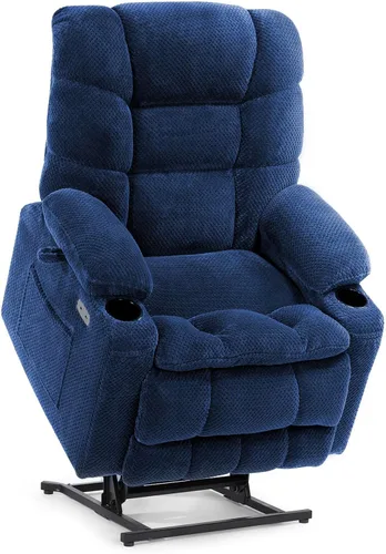 Vista 10 de EONIX Silla reclinable ancha para ancianos, silla elevadora de gran tamaño resistente de 400 libras con calor y masaje, reclinable elevador