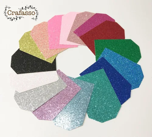 Vista 3 de Crafasso Cartulina con purpurina pesada y de alta calidad, 12 x 12 pulgadas, 16 hojas, 16