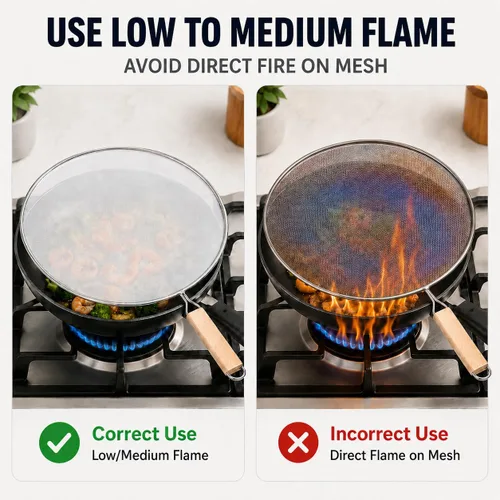 Vista 8 de Pantalla de salpicaduras de grasa 3PCS para sartén, protector de grasa de acero inoxidable Grease Splatter Guard Shield for Kitchen Frying Pan
