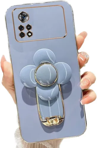 Vista 86 de Miagon - Funda con soporte para Xiaomi Redmi A1, galvanizado suave TPU protector delgado a prueba de golpes con molinete giratorio soporte de flores