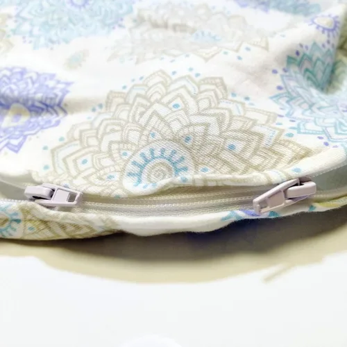 Vista 6 de Saco de envolver para bebé, ajustable para reflejo de sobresalto, algodón, cremallera de 2 vías para facilitar los cambios de pañales, bolsa