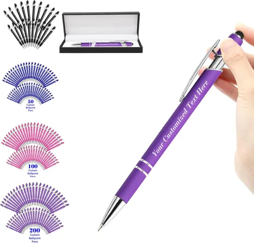 Vista 15 de Bolígrafos personalizados con nombre, bolígrafos personalizados con punta de lápiz digital de 0.020 in, bolígrafo suave al tacto, grabado de texto