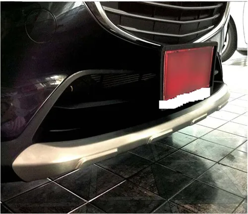 Vista 6 de Parachoques delantero y trasero compatible con Mazda CX-3 CX3 2016-2022, protector de difusor de acero inoxidable (color : parachoques delantero)