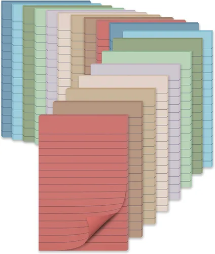 Vista 7 de (18 blocs) notas adhesivas forradas de 4 x 6 pulgadas, bloc de notas grandes con líneas, colores pastel, bloc de notas autoadhesivo, fuerte