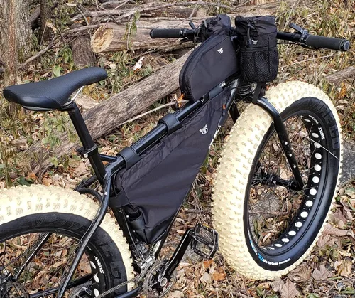 Vista 5 de Bolsa de tubo superior para bicicleta Bolsa de embalaje de bicicleta estilo tanque de combustible con fácil acceso con cremallera de 1 mano