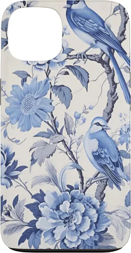 Vista 7 de Chinoiserie Floral Toile Blue and White Case for iPhone 16