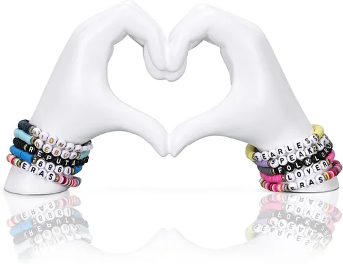 Vista 11 de Decoración colorida de mano en forma de corazón, estatua de mano en forma de corazón, escultura de dedo de amor para decoración de boda, adecuada