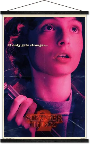 Vista 8 de Netflix Stranger Things: Temporada 2 - Póster de pared de Mike, 22.4 x 14.7 pulgadas, versión con marco de madera de Barnwood