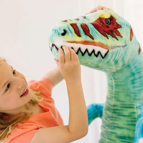 Vista 5 de Melissa & Doug, dinosaurio T-Rex gigante – Peluche realista (más de 4 pies de altura)