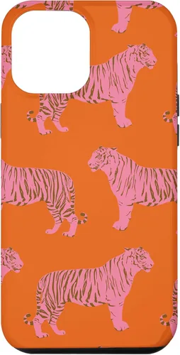 Vista 25 de Funda para iPhone 17 con diseño de tigre rosa y naranja