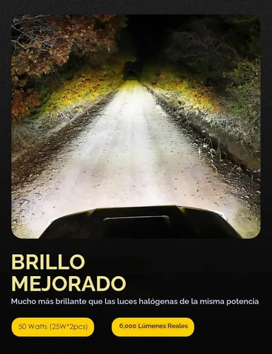 Vista 2 de Luces LED de conducción de 3 pulgadas, 2 unidades, 50 W, luces LED para todo terreno, haz combinado de 6000 lúmenes, luces de trabajo impermeables