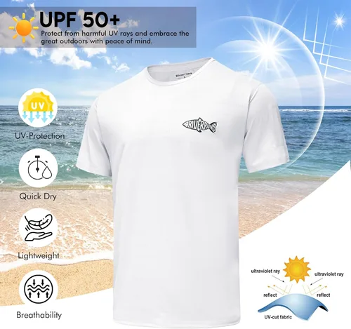 Vista 3 de Riverruns Camiseta de pesca UPF 50+, ligera, transpirable, de secado rápido, protección solar.