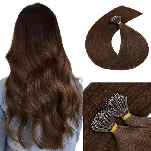 Vista 14 de MY-LADY Microlink - Extensiones de cabello humano con microcuentas de 14 pulgadas, extensiones de cabello rubio con micro bucle, extensiones