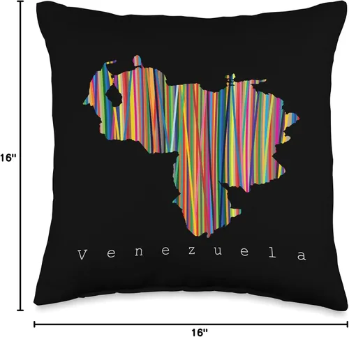 Vista 4 de Franelas CSS Venezuela Multicolor Regalo para venezolanos Almohada cojin, 16 x 16 pulgadas