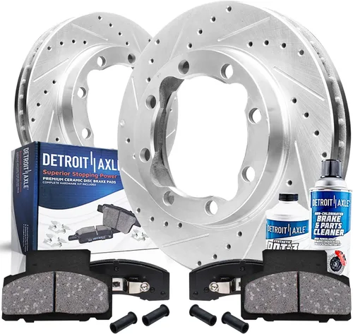 Vista 28 de Detroit Axle - Kit de frenos delanteros para Nissan Altima 2002-2006, Maxima 2002-2003, Infiniti I35 2002-2004, Rotores de freno de disco estriados
