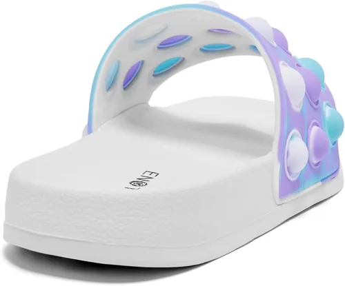 Vista 8 de Engtoy Sandalias para niños y niñas, unisex, ligeras, antideslizantes, puntera abierta, cómodas, para ducha, playa, divertidas sandalias