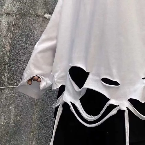 Vista 2 de Camisa gótica negra de manga larga Harajuku Street camisa de manga larga alternativa gótica camiseta de manga larga estilo grunge