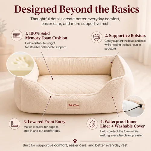 Vista 9 de Cama ortopédica refrescante para perros pequeños, espuma viscoelástica