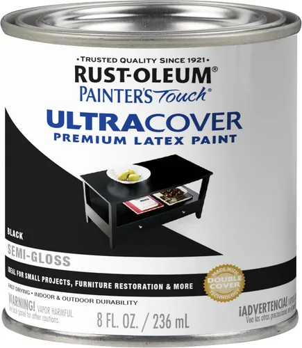 Vista 25 de Rust-Oleum 1976502 Painter's Touch - Pintura de látex, cuarto de galón, negro plano, 32 onzas líquidas, (paquete de 1)