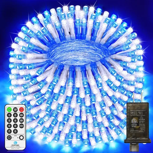 Vista 9 de Luces de Navidad de 200 pies con 500 luces LED para decoración al aire Rojo+Verde