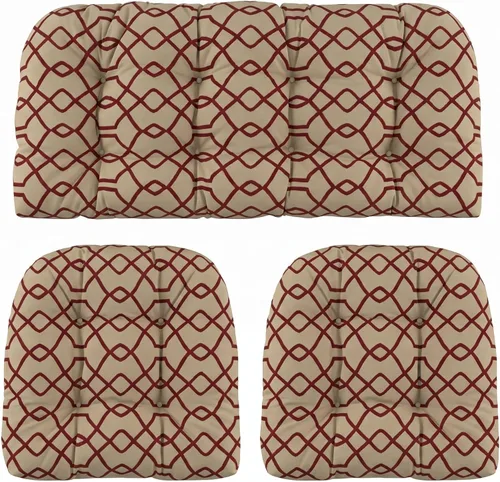 Vista 33 de RSH DECOR: Sunbrella - Juego de 3 cojines de mimbre copetudos 41 x 19 pulgadas y 19 x 19 pulgadas Fabricado con tela de rendimiento Sunbrella