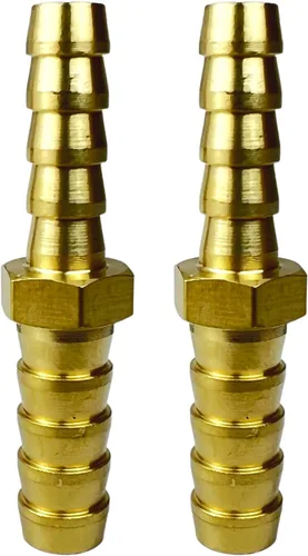 Vista 8 de 2 piezas de accesorios de manguera de latón de 1/2 pulg. con púas, accesorios de empalme de metales, reparador, acoplador de púas igual, adaptador