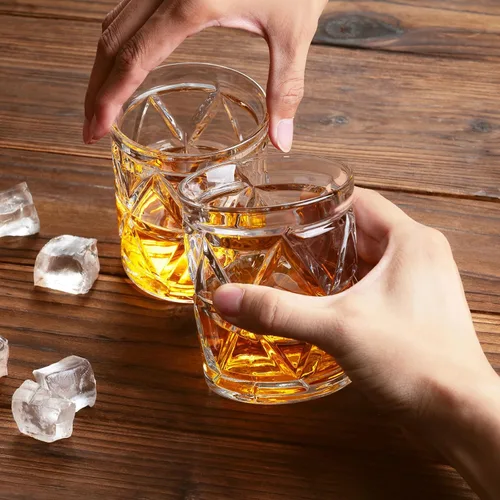 Vista 5 de Vasos de whisky, vaso de bourbon de 9.5 onzas, juego de 2 vasos de whisky, vasos de whisky, vasos de whisky, vasos de roca para bourbon, whisky