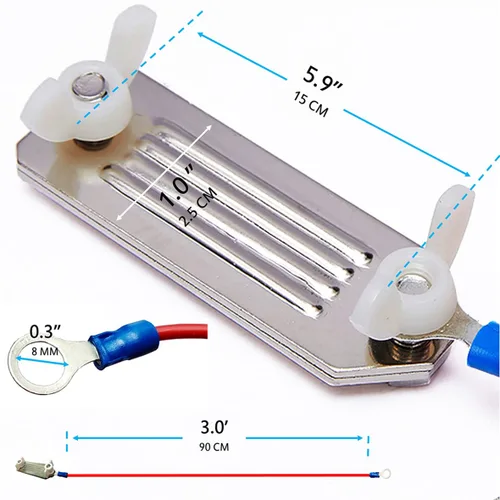 Vista 3 de Q'mark Conector de cinta eléctrica para cerca, conector Polytape a Polytape para Energizer, con cable de 35.4 in, paquete de 2