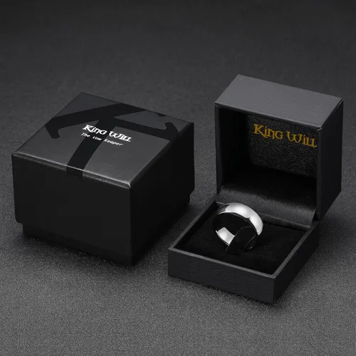 Vista 28 de King Will Alianza de boda de carburo de tungsteno para hombres y mujeres, anillos de promesa para parejas abovedados de alto pulido