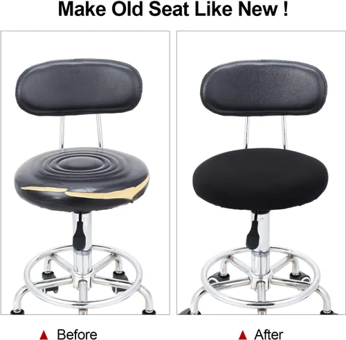 Vista 3 de Tatuo Fundas de Asiento de Taburete de Bar Redondas Lavables Fundas de Cojín de Taburete Fundas Elásticas para Sillas de Bar para Sillas de 14-17