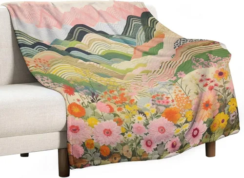 Vista 34 de Manta de verano con parches bohemios, vintage, bohemia, acogedora manta de franela para sofá, cama para niños y adultos, 30 x 40 pulgadas, manta