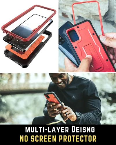 Vista 3 de Caseborne - Funda ArmadilloTek V compatible con Samsung Galaxy A72 5G (versión 2021), cuerpo completo resistente de grado militar con soporte