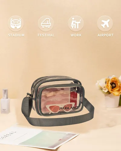 Vista 7 de Paxiland Clear Bag for Stadium Events, Clear Purse with Removeble Strap, Stadium Bag for Sporting Work Festival and Concert