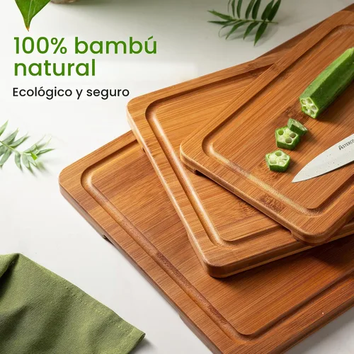 Vista 5 de Astercook Tablas de cortar de bambú carbonizado profundo