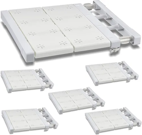 Vista 10 de Gerrii 2 Piezas Barra de Tensión de Estante de Armario Expandible Organizador de Casillero Rack de Almacenamiento de Metal Ajustable Divisor
