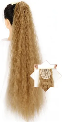 Vista 13 de HIHELO 1 paquete de extensiones de cola de caballo largas onduladas sintéticas naturales con cordón de extensión de cola de caballo para mujer 005