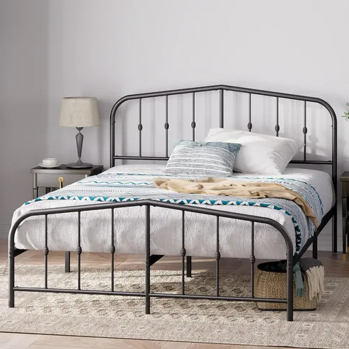 Vista 17 de ZINUS Heidi Marco de Cama con Plataforma de Metal, Base de Colchón de Acero, No Necesita Somier, Fácil Montaje, Individual, Negro
