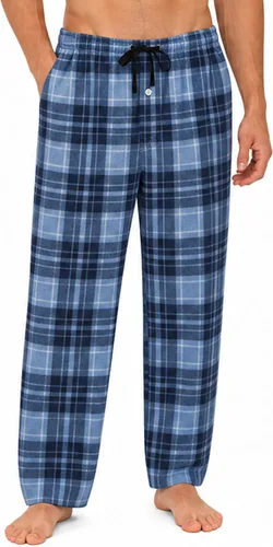 Vista 9 de U2SKIIN Pantalones de pijama de forro polar para hombre, pantalones de Buffalo Plaid-rojo