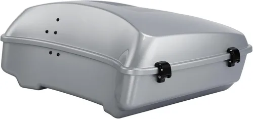 Vista 3 de TCT-MOTORPARTS Atlas Silver Metálico Maletero de Viaje Modificado con Respaldo y Montaje en Rack Adecuado para Harley Touring 14-25 Street Glide